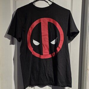 Deadpool Marvel Grapic T-Shirt Men's M Medium Black Red Short Sleeve Top